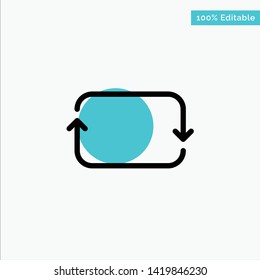 Back, Front, Twitter, Sets turquoise highlight circle point Vector icon
