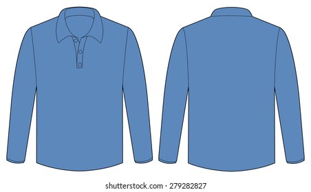 Back and front view of long sleeves shirt