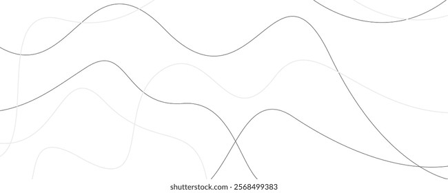 Back and gray abstract wavy random line background