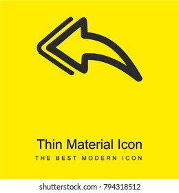 Back hand drawn arrow bright yellow material minimal icon or logo design