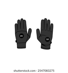 back of hand and palm glove mockup vector