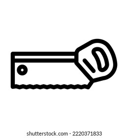 back hand saw line icon vector. back hand saw sign. isolated contour symbol black illustration