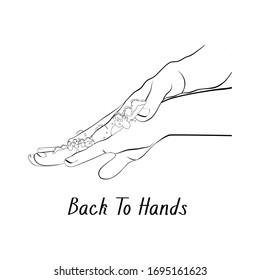 Back To Hands, Hand Washing For Health Outline Icon