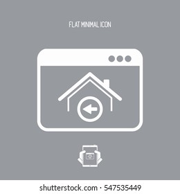 Back home button - Vector flat icon