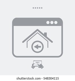 Back home button - Vector flat icon
