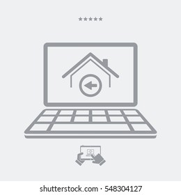 Back home button - Vector flat icon