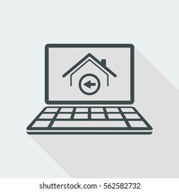 Back home button - Vector flat icon