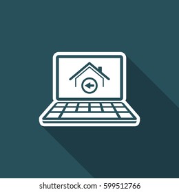 Back home button - Vector flat icon