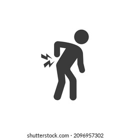 Back Hurt Icon Black And White Vector Graphic