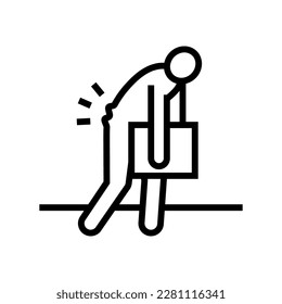 back hurts man sprain line icon vector. back hurts man sprain sign. isolated contour symbol black illustration