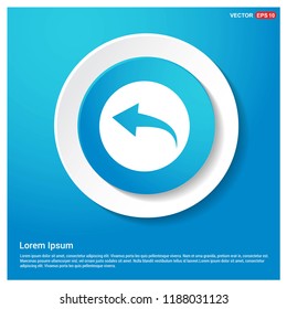 back icon Abstract Blue Web Sticker Button - Free vector icon