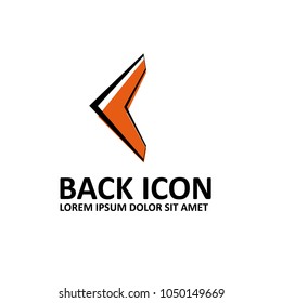 Back icon. Can be used as icon or logo for websites, applications, mobile and UI design. color icon, vector illustration