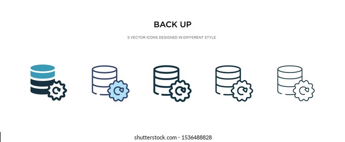 back up icon in different style vector illustration. two colored and black back up vector icons designed in filled, outline, line and stroke style can be used for web, mobile, ui