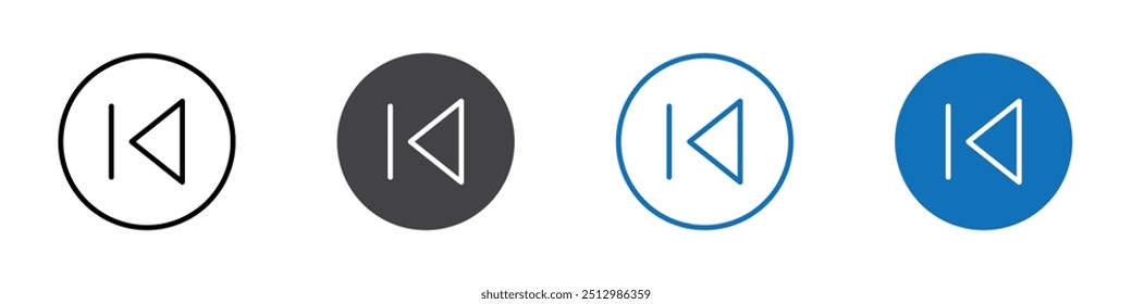 Back icon flat editable icon mark set.