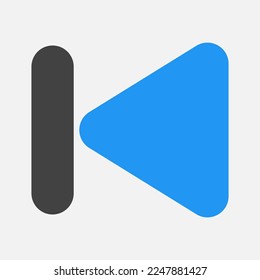 Back icon in flat style about multimedia, use for website mobile app presentation