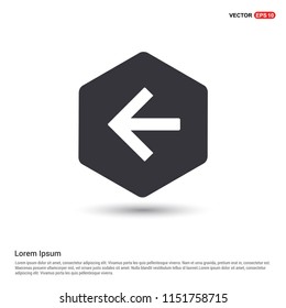 Back Icon Hexa White Background icon template - Free vector icon