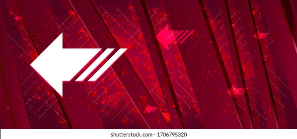Back icon isolated on Abstract design bright red banner background