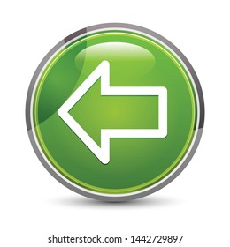 Back icon isolated on elegant green round button vector illustration