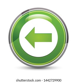 Back icon isolated on elegant green round button vector illustration