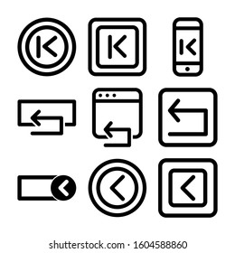 back icon isolated sign symbol vector illustration - Collection of high quality black style vector icons

