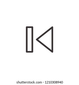 Back icon, multimedia sign,simple thin line icon, linear pictogram
