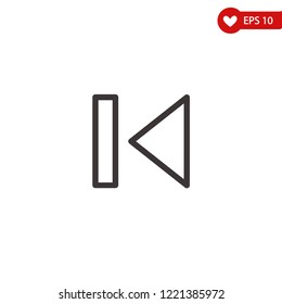 Back icon, multimedia sign,simple thin line icon, linear pictogram
