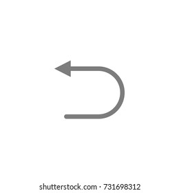 Back icon on white background