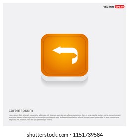 Back Icon Orange Abstract Web Button - Free vector icon