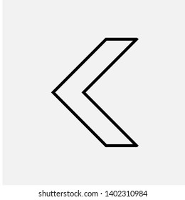 Back Icon. Return, Left Arrow or Direction Illustration As A Simple Vector, Trendy Sign & Symbol for Design and Websites, Presentation or Application.