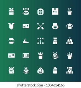 back icon set. Collection of 25 filled back icons included Backpack, Pencil case, Postcard, Body, Arrows, Live drive, Flip, Return