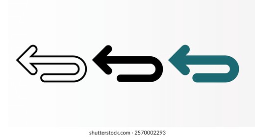 Back icon set. previous sign. for mobile concept and web design. vector illustration on white background