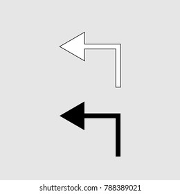 Back icon sign vector isolated