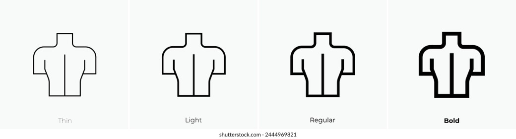 back icon. Thin, Light Regular And Bold style design isolated on white background