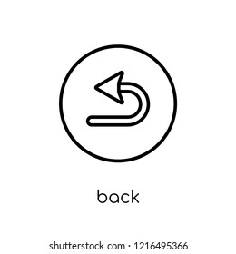 back icon. Trendy modern flat linear vector back icon on white background from thin line collection, outline vector illustration