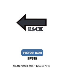 back icon, back vector eps10