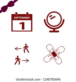 back icon. back vector icons set patches medicine, mirror, first september calendar and man walk
