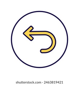 back icon with white background vector stock illustration