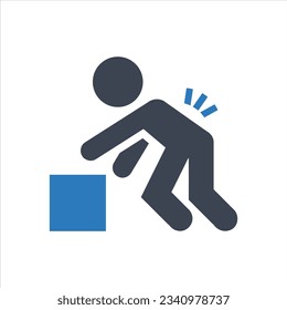 Back injury icon on white background
