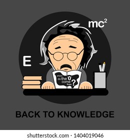 Back to knowledge and school design with colorful funny school characters education items and cute cartoon illustration on a background - Vector 