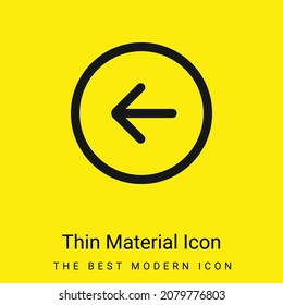 Back Left Arrow Circular Button Outline minimal bright yellow material icon