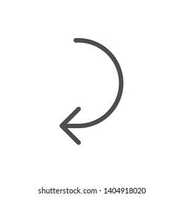 Back Left Arrow modern simple clear flat outline vector icon, symbol 