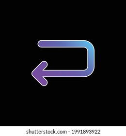 Back Left Arrow Of Returning Angle blue gradient vector icon