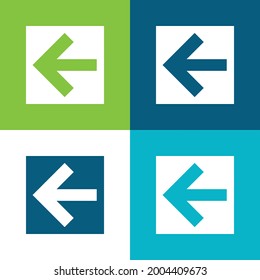 Back Left Arrow In Square Button Flat four color minimal icon set