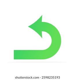 back to left icon, colored flat vector. modern and minimalist design