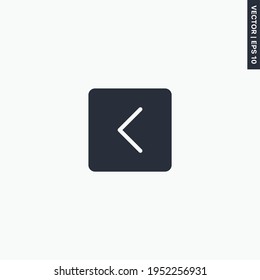 Back, left, premium quality flat icon. Vector logo concept for web graphics, EPS 10