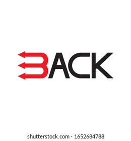 BACK letter with back Arrow logo design vector
