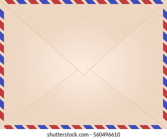 Back of letter and postcard with fields. Vintage postcard. Vector illustration of postcard.