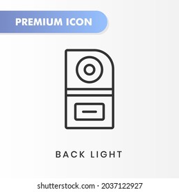 icono de retroiluminación para el diseño de tu sitio web, logotipo, aplicación, interfaz de usuario. Ilustración gráfica vectorial y trazo editable. diseño de contorno de icono de la luz trasera.