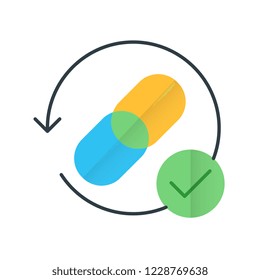 back links flat vector icon.