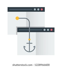 Back links flat vector icon.